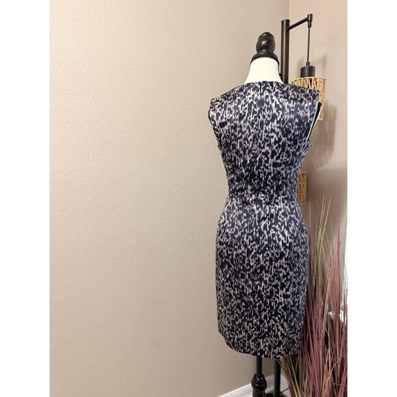 Ann Taylor Dress Purple & Black Silk Lined Sleeveless Sheath Size 0 EUC - Picture 2 of 6